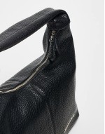 Valentino stem slouchy shoulder bag with detachable crossbody strap in black