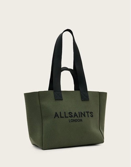 Izzy medium knitted tote bag in olive green